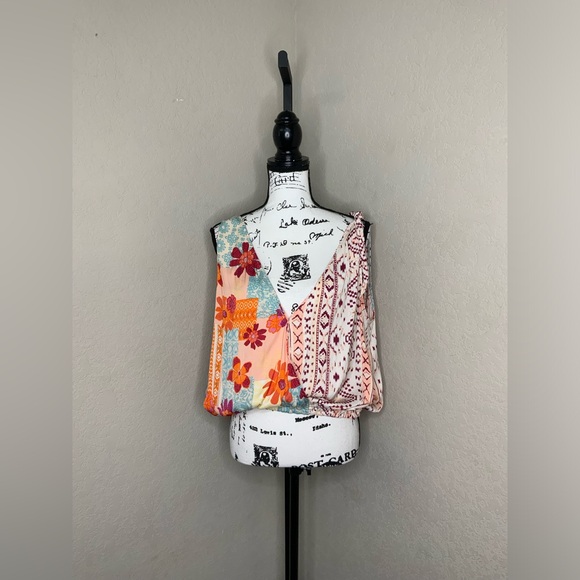 #82 NWOT Free People Tied To You Tank In Tropical Combo Size Large - Picture 2 of 4